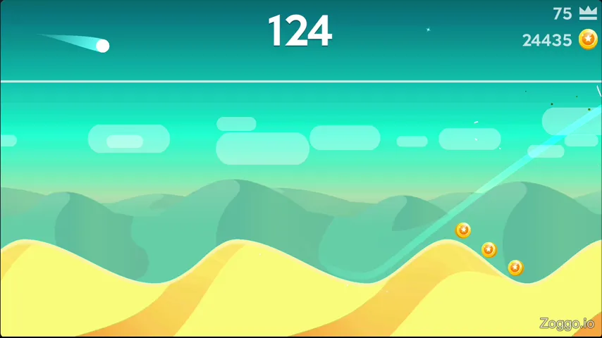 Curve Rush 4x combo multiplier triggering with a background color change and multiplier text on screen