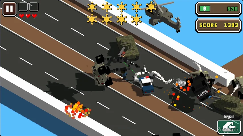 Surviving a 9-star pursuit with heavy tanks and airstrikes in Escape Road City 2