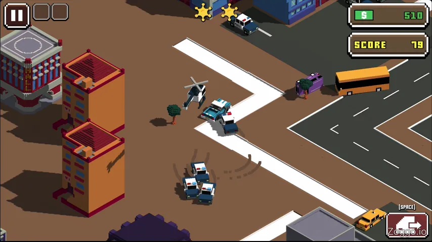 Bailing out of a cornered vehicle and hijacking a police cruiser in Escape Road City 2