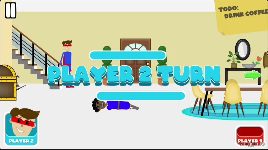 Player getting grabbed off the floor and locked inside the storage chest near the dining table in House of Hazards
