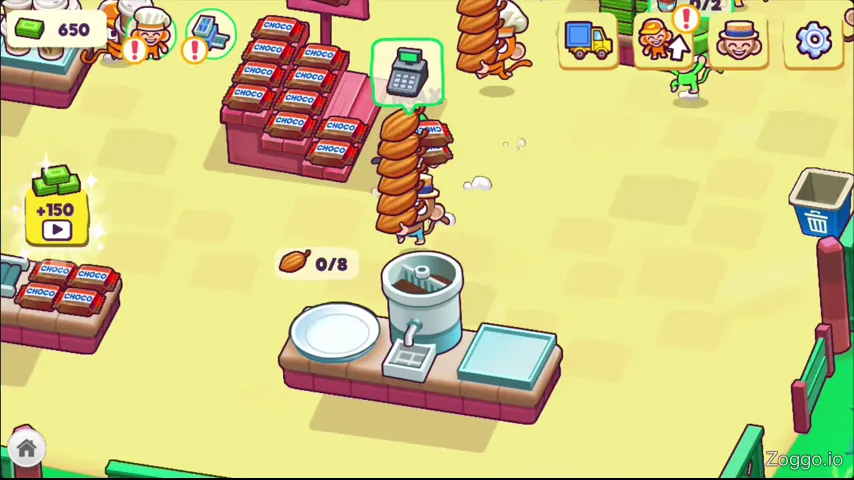 Monkey worker throwing items into the trash can after waiting too long