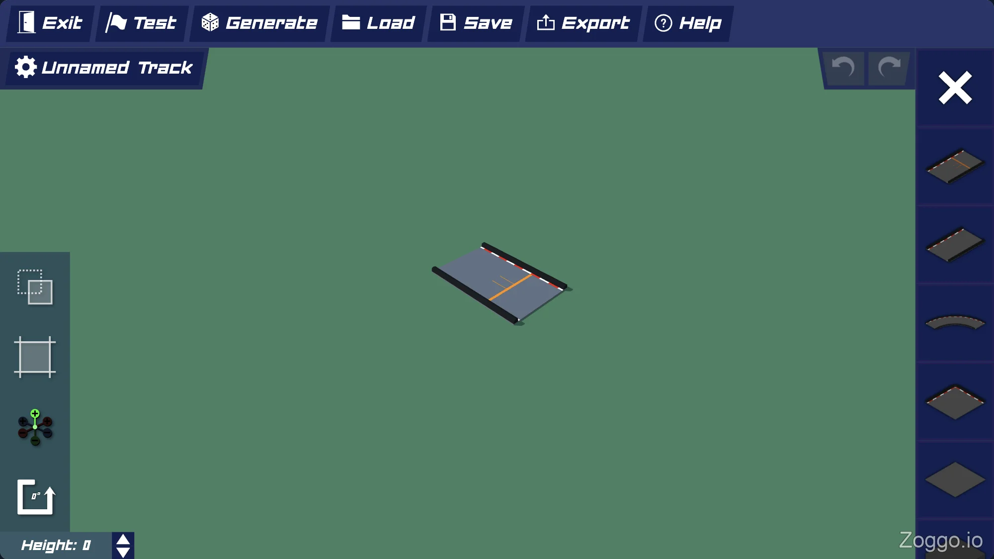PolyTrack custom level track editor interface