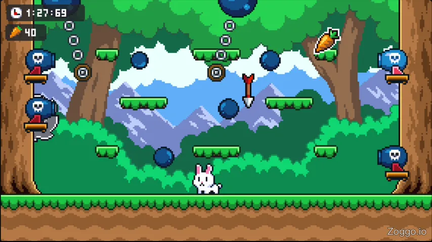 Bunny rushing to grab a disappearing golden carrot in Poor Bunny