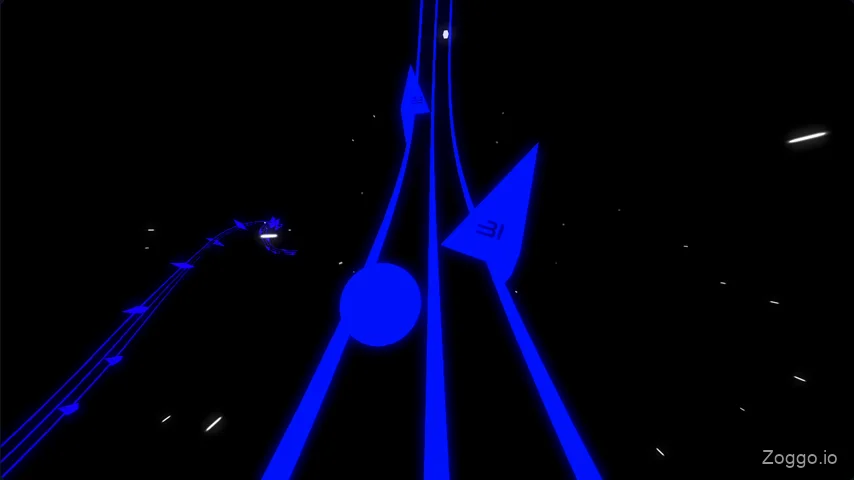 Tap Road ball approaching the top of an uphill section where slope blocks visibility of the road ahead, revealing only two obstacles