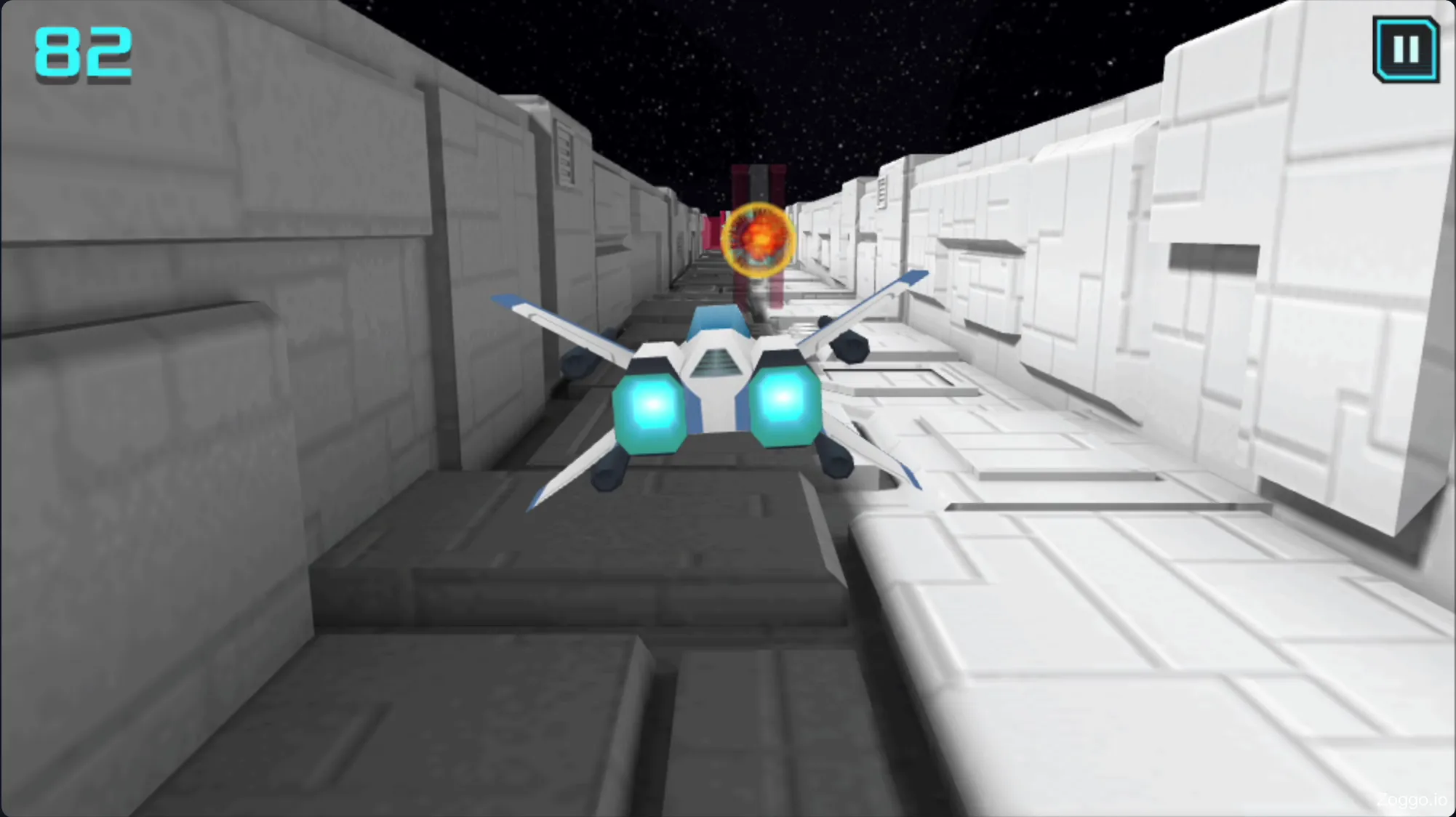 Destroying laser gates and enemy turrets in X Trench Run